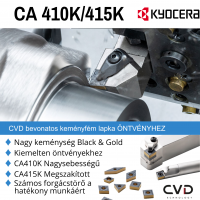 KYOCERA CA410K / CA415K CVD bevonatos keményfém lapkaminőség