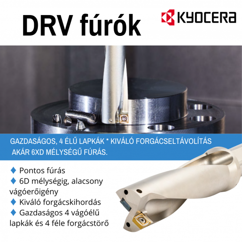 KYOCERA DRV - Váltólapkás fúrók