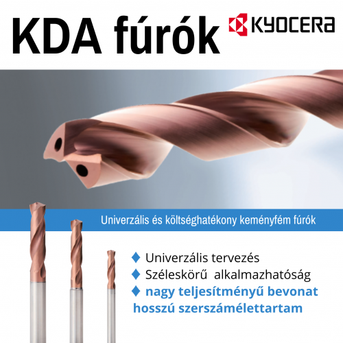 KYOCERA KDA tömör keményfém fúrócsalád